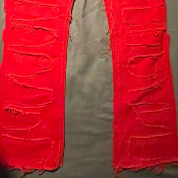 New Men’s Red ROCKSTAR  Stacked Pants size 42 - Picture 2 of 9